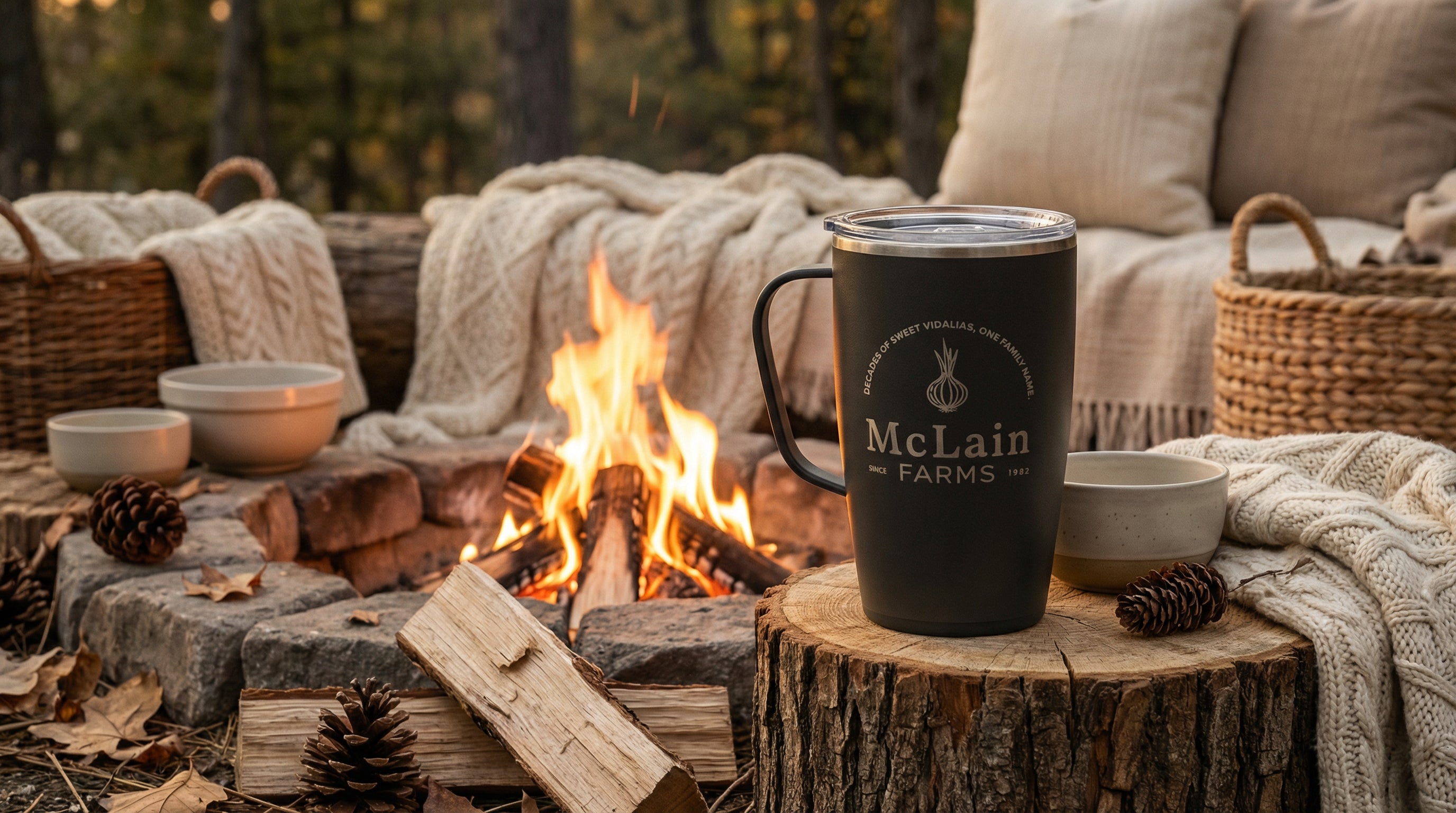 McLain Farms Grey Travel Mug 18oz