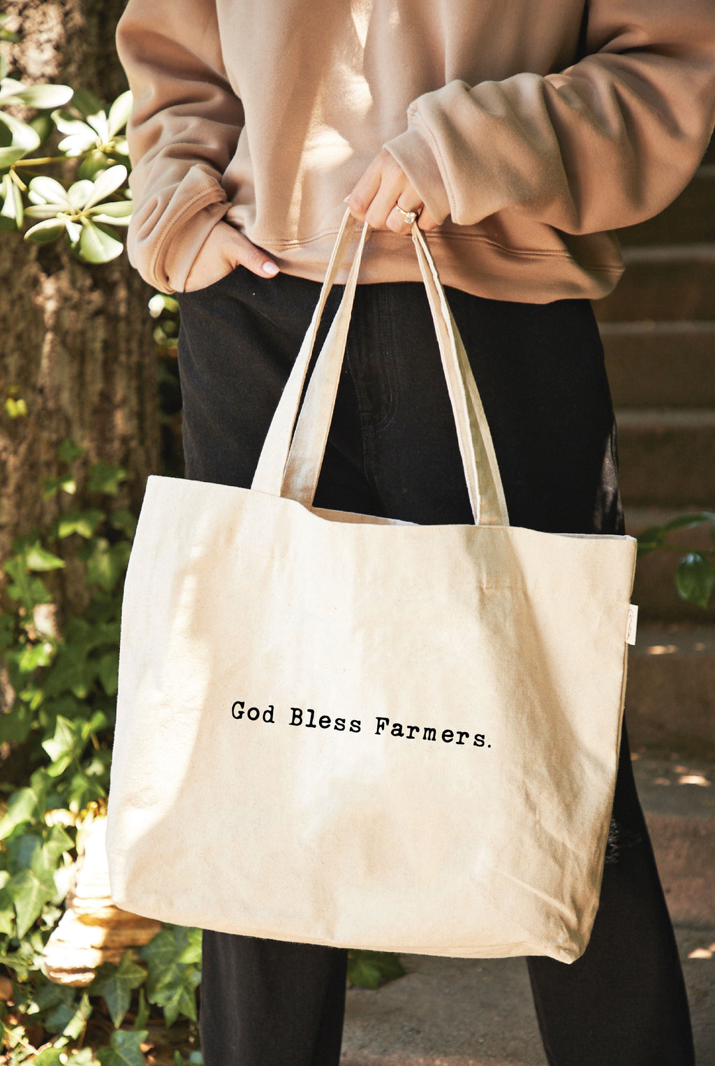 God Bless Farmers Canvas Tote Bag